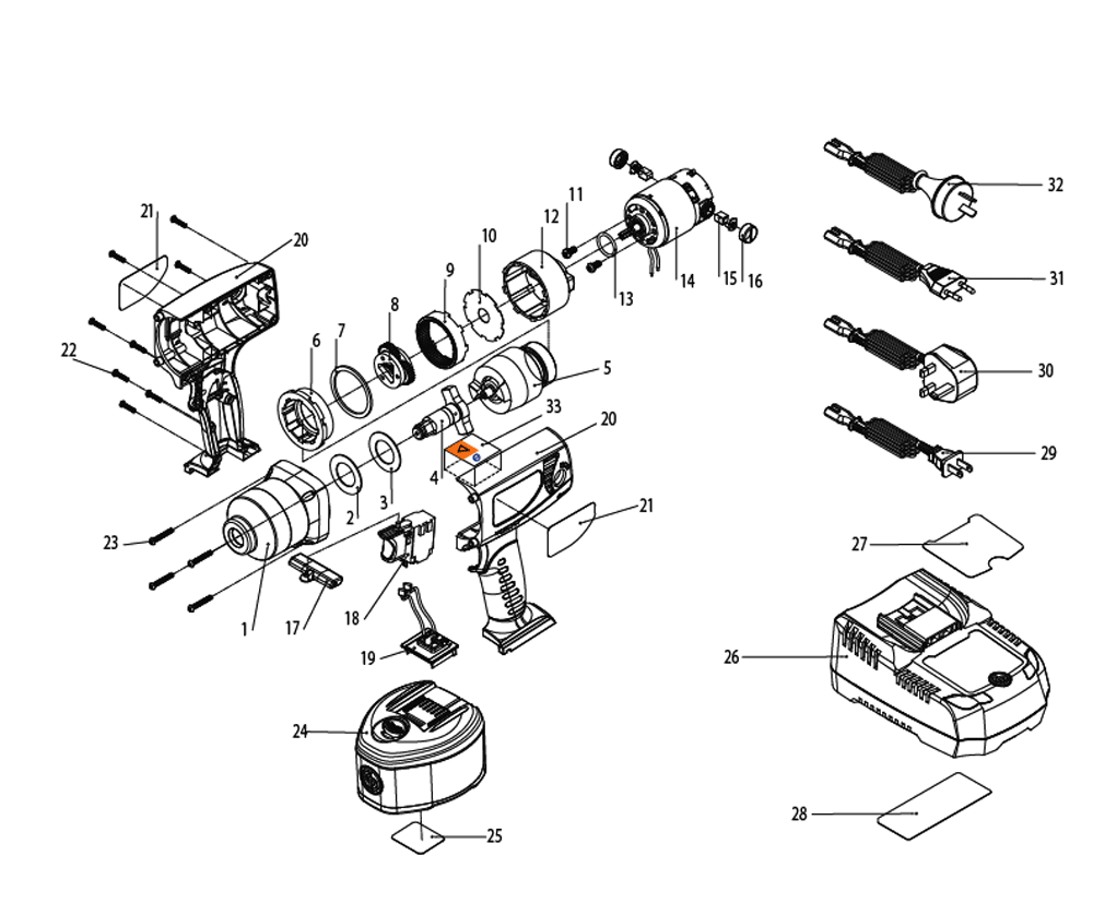 Figure 0 Diagram and Parts List for CP8748L  Chicago Pneumatic Wrench